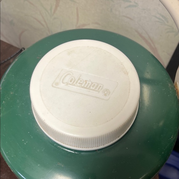 Vintage Coleman Green and White Thermos 1 gallon Jug - Picture 3 of 6